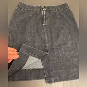 J Crew denim skirt w/back slit